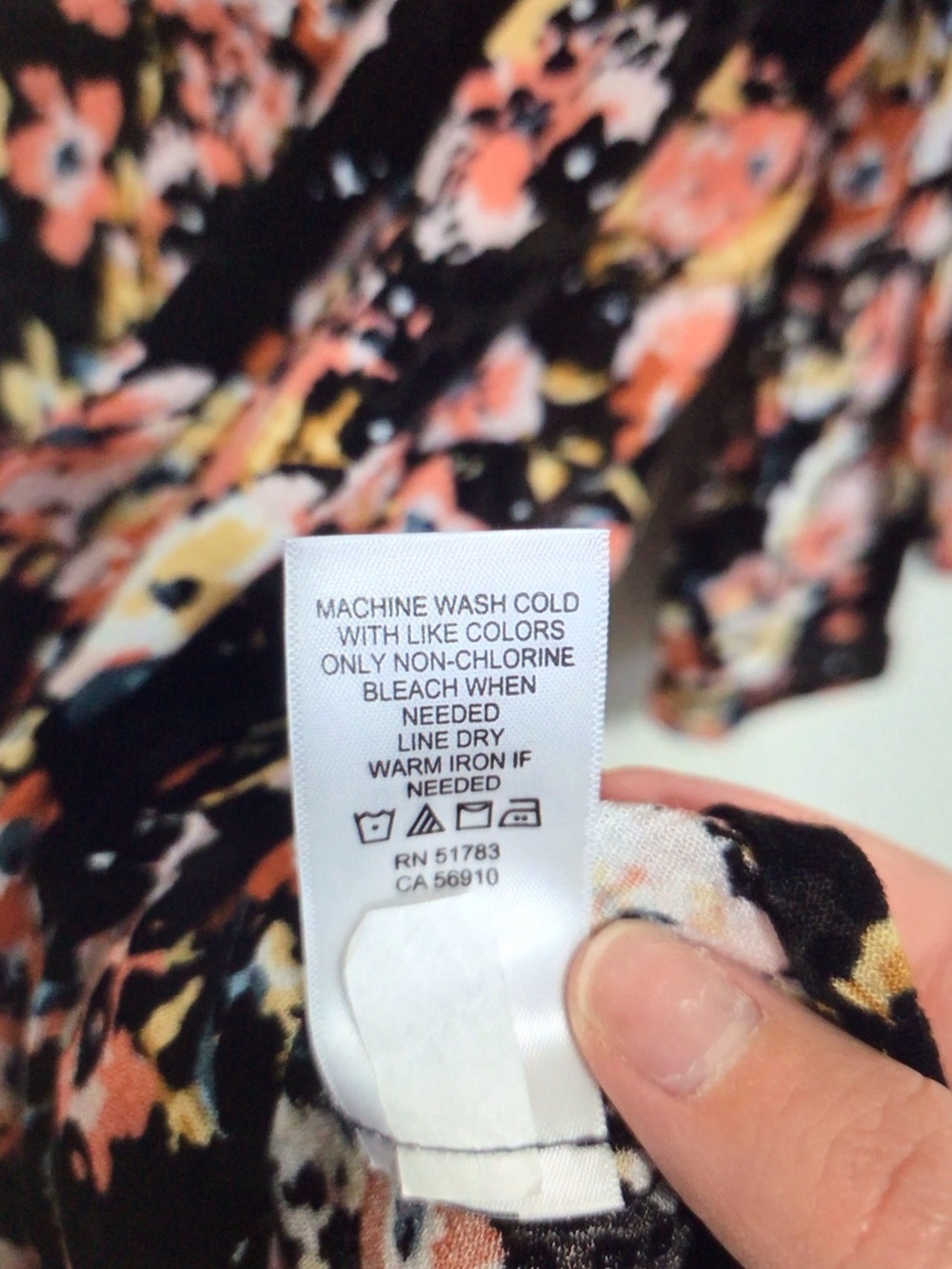 Maurices Black Floral Ruffle-Sleeve Blouse with Pink and Cream Flowers - Picture 7 of 8